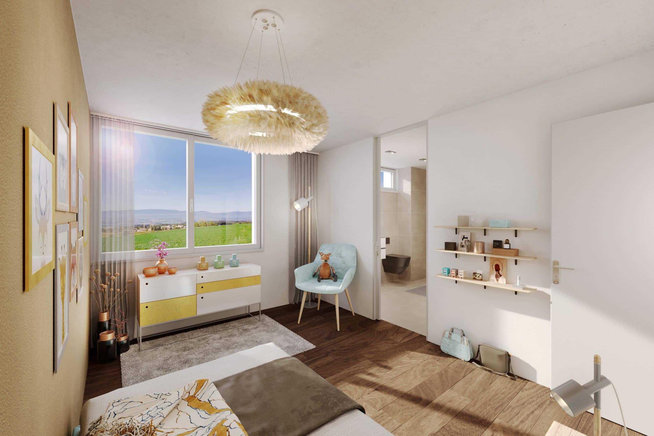 Viane84_12 Une chambre d'enfant dans une villa à Corseaux | PPE Panorama Châno